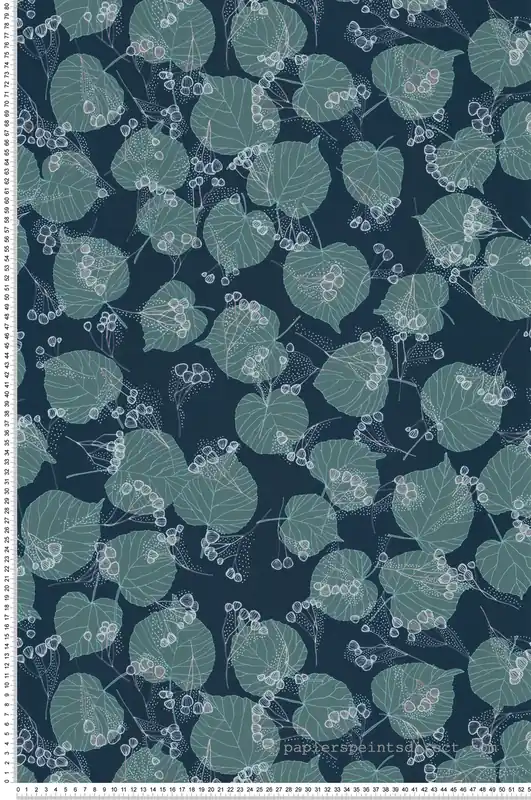 Papier peint Tilleul Feuille bleu marine - Soline de Lutèce Réf. LTC-51250401 Achetez Aujourd'hui