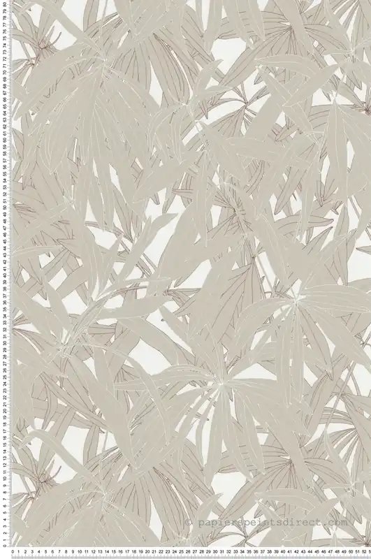 Soldes Papier peint Feuillage Tropical beige - Soline de Lutèce Réf. LTC-51250206