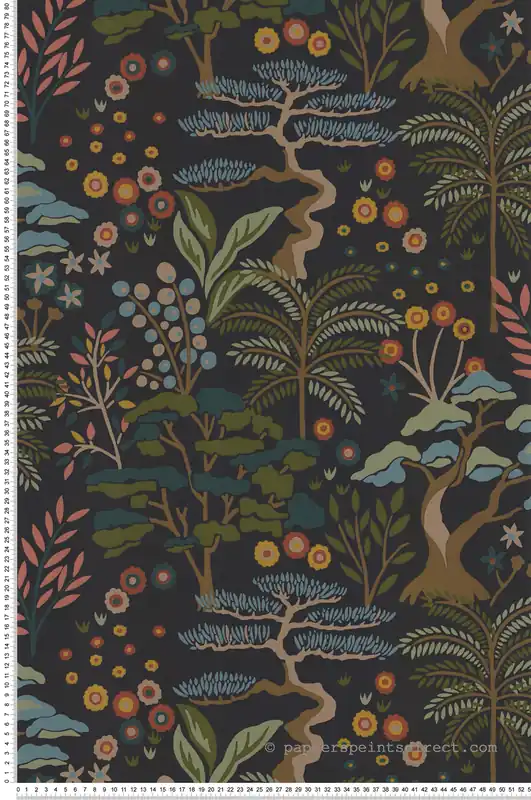 Prix Choc Papier peint Jardin Mombasa Baobab brun anthracite - Jardin d‘Eden de Lutèce Réf. LTC-51251418