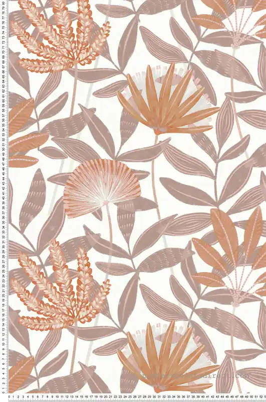 Papier peint Fleuri Capetown terracotta beige lilas - Jardin d‘Eden de Lutèce Réf. LTC-51251305 Bon Marché