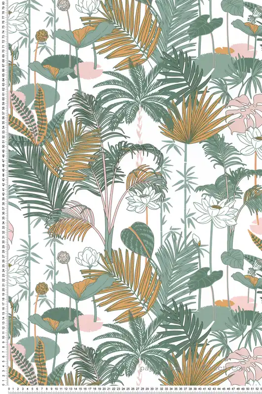 Papier peint Jungle Echappée Belle vert rose - Jardin d‘Eden de Lutèce Réf. LTC-51251104 Dernière Chance