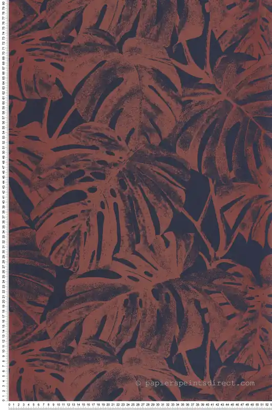 Bon Plan Papier peint Palme Tropicale Mata rouille métallisé - Rio de Casadéco Réf. RIOC201798661