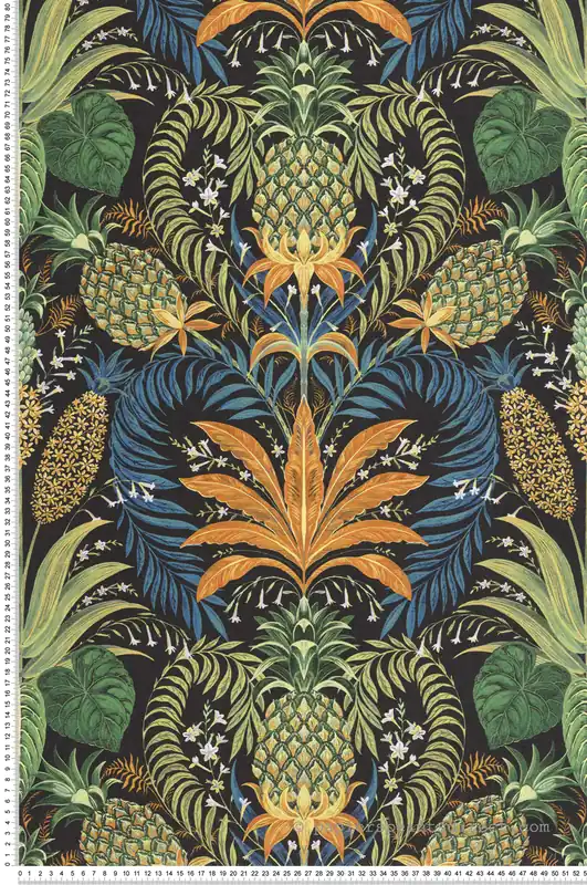 Affaire À Saisir Papier peint Jungle Ananas Samba multicouleurs noir - Rio de Casadéco Réf. RIOC201827910