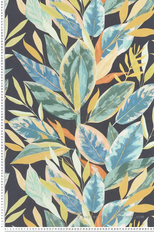 Vente Directe Papier peint Ficus Feuille bleu - Rio de Casadéco Réf. RIOC201816641