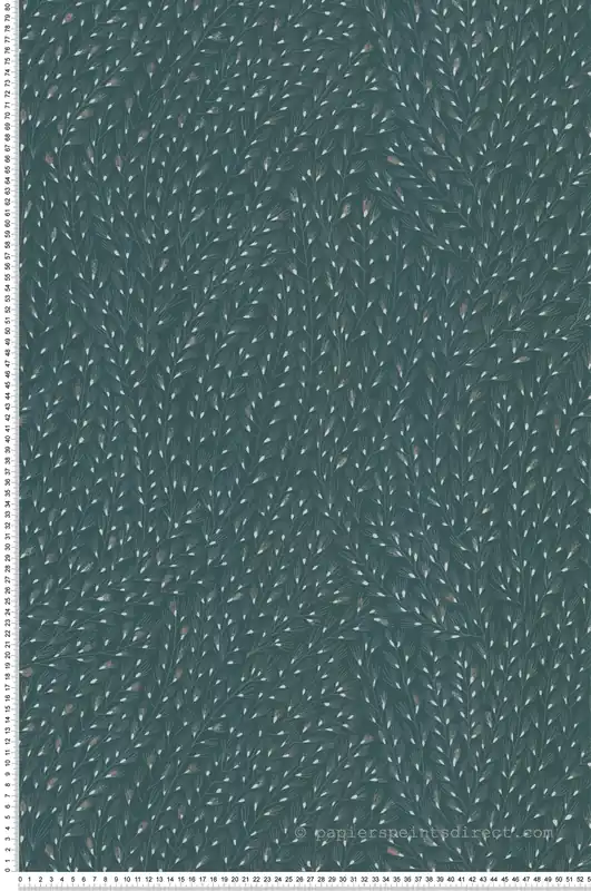 Produit De Marque Papier peint Semis Feuillage bleu vert turquoise - Soline de Lutèce Réf. LTC-51250624