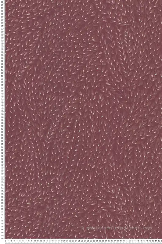 Papier peint Semis Feuillage prune - Soline de Lutèce Réf. LTC-51250610 Authentique