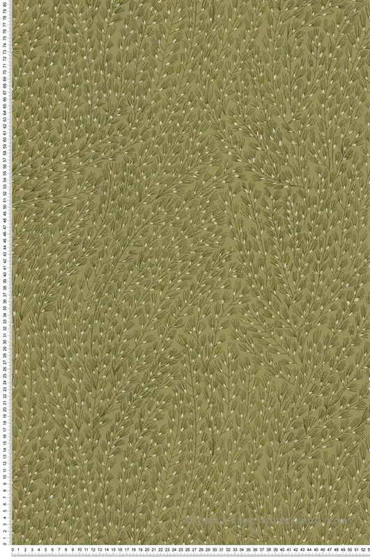 Papier peint Semis Feuillage vert olive - Soline de Lutèce Réf. LTC-51250604 Nouvel Arrivage