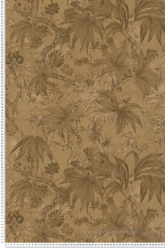 Offre Exclusive Papier peint Jungle Feuillage brun doré - History of Art 2 d‘AS Création Réf. AS-790472
