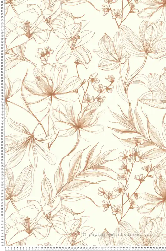 Papier peint Fleurs Cherry Blossom terracotta - Les Essentiels de Lutèce Réf. LTC-51247710 Certifié