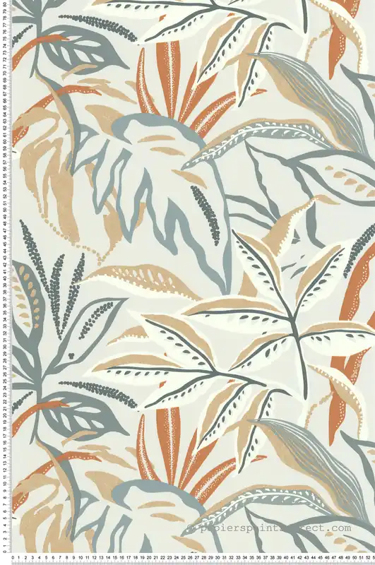 Bon Plan Papier peint Flora Vita orange corail - Les Essentiels de Lutèce Réf. LTC-51246710