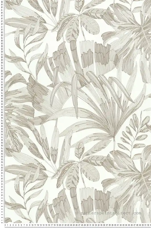 Papier peint Palmes Symphonie Tropical brun - Les Essentiels de Lutèce Réf. LTC-51246007 Authentique