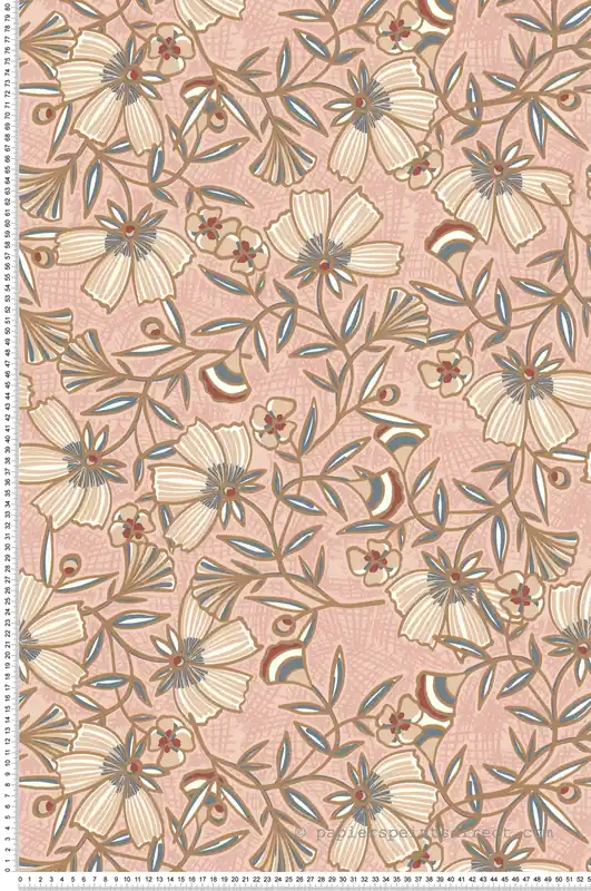 Papier peint Fleurs Folles Plumettes rose doré - Les Essentiels de Lutèce Réf. LTC-51235103 Vente Flash