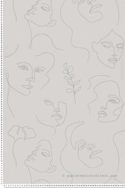 Super Prix Papier peint Visages Contemporains grège - Les Essentiels de Lutèce Réf. LTC-82437