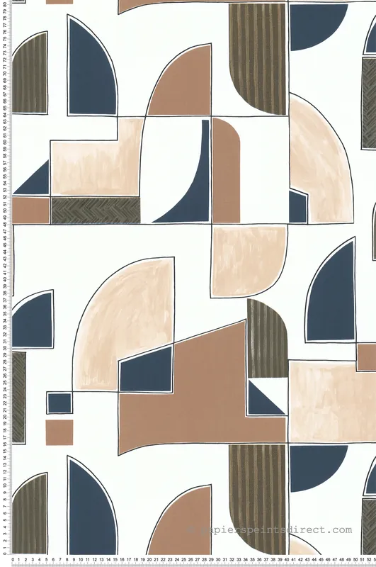 Nouvelle Collection Papier peint Patchwork Macramé marron - Les Essentiels de Lutèce Réf. LTC-51234908