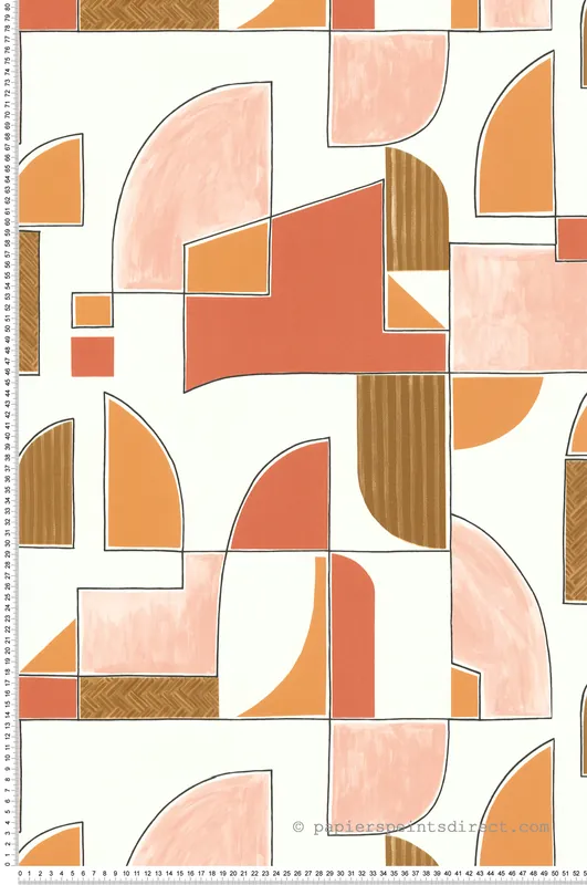 Vente Directe Papier peint Patchwork Macramé corail - Les Essentiels de Lutèce Réf. LTC-51234905