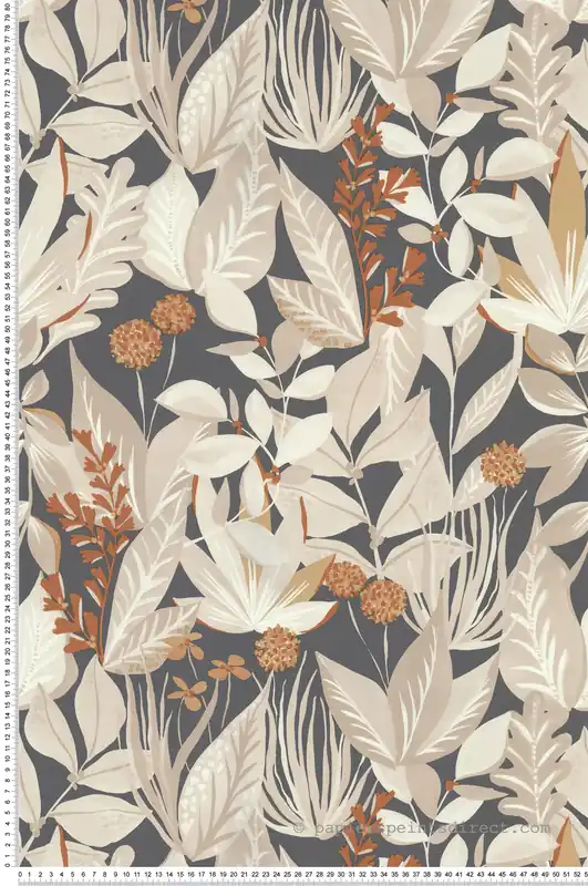 Papier peint Pompon Floral beige gris - Les Essentiels de Lutèce Réf. LTC-11250909 Petit Prix