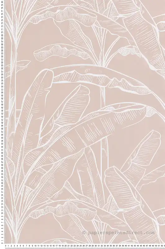 Livraison Express Papier peint Feuille Bananier rose chair nacré - Les Essentiels de Lutèce Réf. LTC-11250805