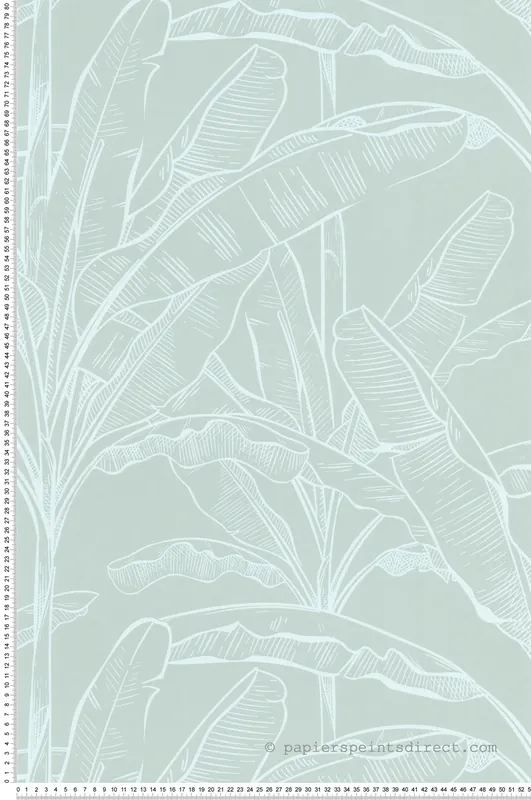 Papier peint Feuille Bananier bleu perle nacré - Les Essentiels de Lutèce Réf. LTC-11250804 Must-Have