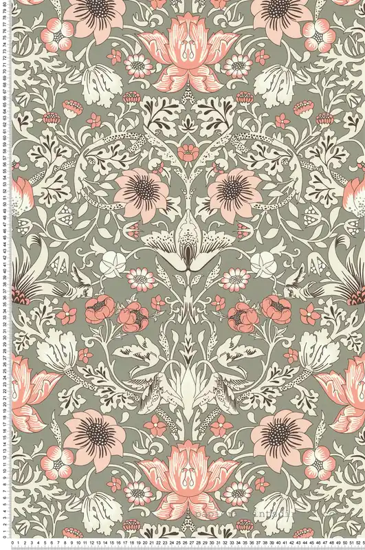 Prix Promo Papier peint Vintage Ornement Fleuri rose gris - Les Essentiels de Lutèce Réf. LTC-11250509