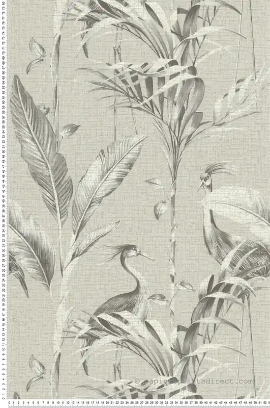 Commande En Gros Papier peint Oiseau Grue beige lin - Les Essentiels de Lutèce Réf. LTC-11250407