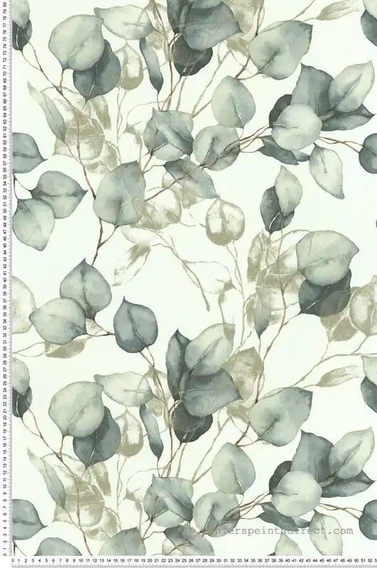 Papier peint Léonie Feuille Eucalyptus vert doré - Les Essentiels de Lutèce Réf. LTC-11250204 Prix Réduit