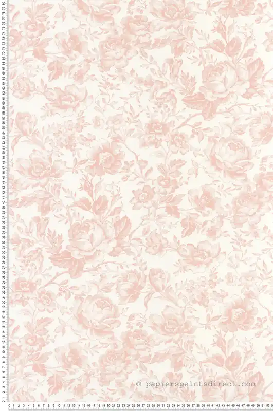 Expédition Rapide Papier peint Fleuri Celestine rose pâle - Les Belles Toiles De Jouy 2 de Casadéco Réf. BTJD201724101