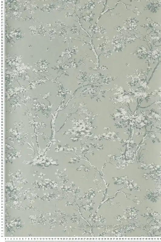 Solde Papier peint Arbre vert amande - Les Belles Toiles De Jouy 2 de Casadéco Réf. BTJD81527103