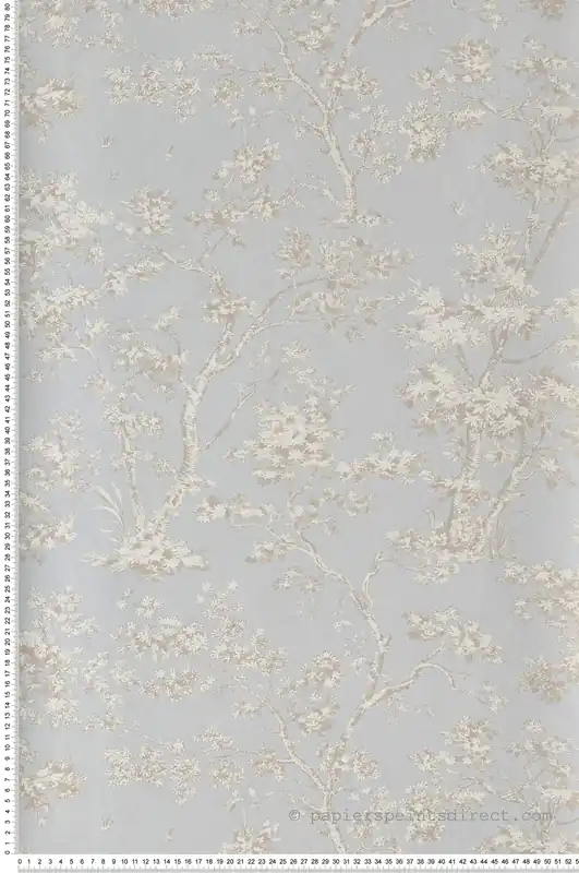 Vente Directe Papier peint Arbre bleu doux - Les Belles Toiles De Jouy 2 de Casadéco Réf. BTJD81526106