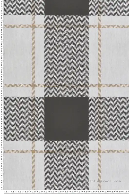 Seulement Aujourd'hui Papier peint Tartan Chevon noir - Stripes & Checks de Montecolino Réf. MC-ST38409