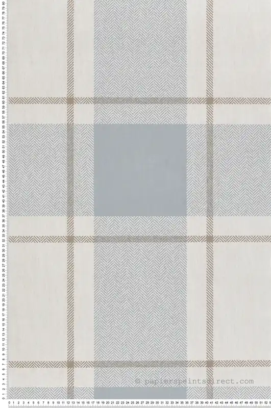 Prix Bas Papier peint Tartan Chevon bleu doux - Stripes & Checks de Montecolino Réf. MC-ST38406