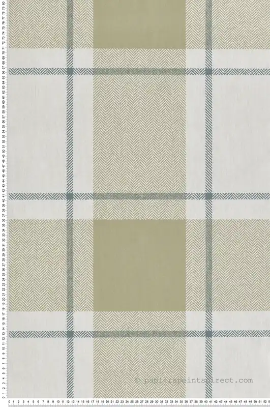 Seulement Aujourd'hui Papier peint Tartan Chevon vert sauge - Stripes & Checks de Montecolino Réf. MC-ST38405