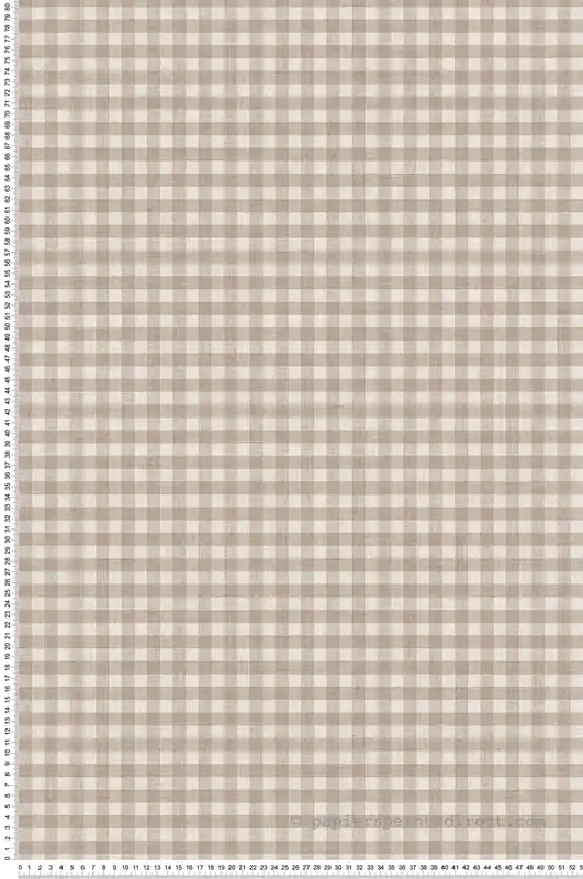 Papier peint Vichy Carreaux Champêtre grège - Stripes & Checks de Montecolino Réf. MC-ST38418 Achetez Aujourd'hui