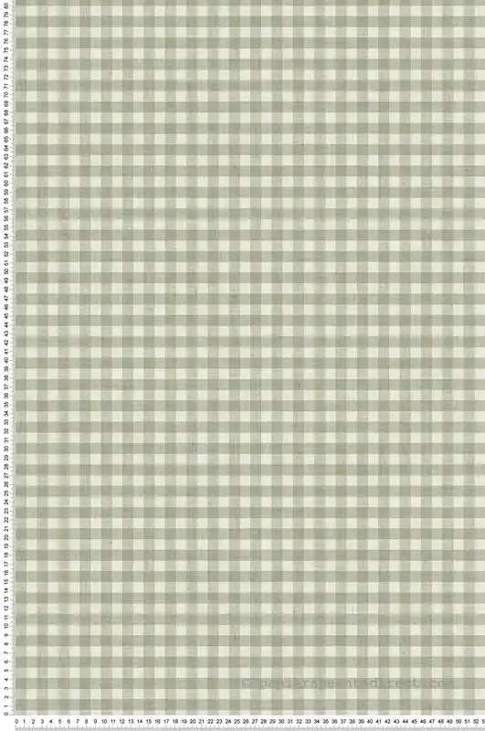 Papier peint Vichy Carreaux Champêtre vert - Stripes & Checks de Montecolino Réf. MC-ST38417 Top Vente