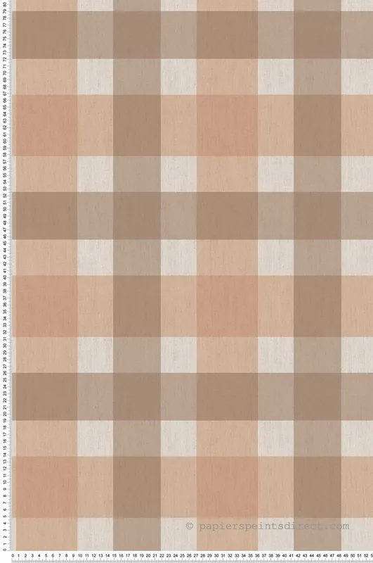 Papier peint Vichy Grand Carreau terre cuite - Stripes & Checks de Montecolino Réf. MC-ST38424 Dernier Modèle