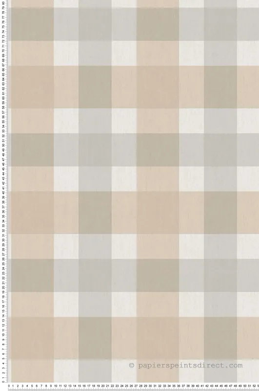 Prix Bas Papier peint Vichy Grand Carreau bleu beige - Stripes & Checks de Montecolino Réf. MC-ST38423