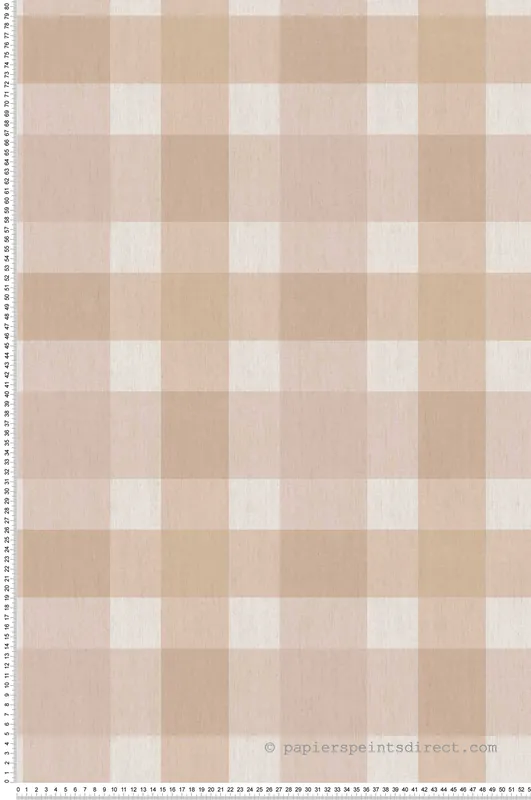 Papier peint Vichy Grand Carreau beige rose - Stripes & Checks de Montecolino Réf. MC-ST38421 Prix Promo