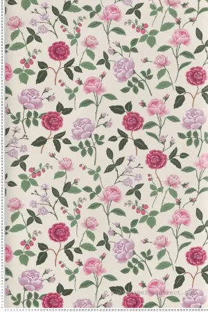 Remise Papier peint Fleurs Romantiques beige rose - Rifle Paper Co. 3 de York (Initiales) Réf. INI-RF7541