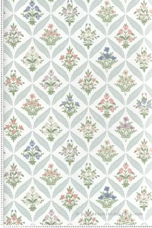 Prix Choc Papier peint Classique Floral Estee Garden vert d‘eau doré - Rifle Paper Co. 3 de York (Initiales) Réf. INI-RF7512