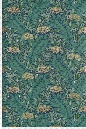 Papier peint Végétal Flora Highgrove marine doré - Rifle Paper Co. 3 de York (Initiales) Réf. INI-RF7505 Super Prix