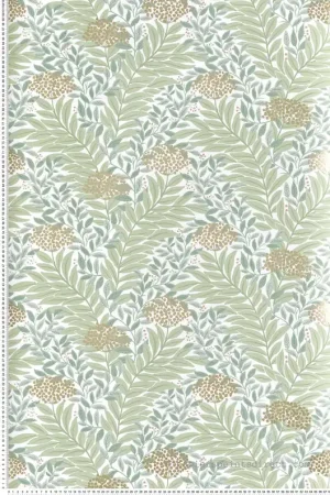Papier peint Végétal Flora Highgrove vert doux doré - Rifle Paper Co. 3 de York (Initiales) Réf. INI-RF7501 Expédié Aujourd'hui