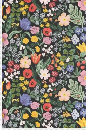 Papier peint Floral Blossom noir multicouleurs - Rifle Paper Co. 3 de York (Initiales) Réf. INI-RF7491 Dernière Chance