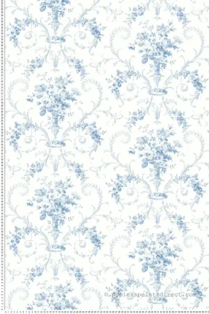 Offre Exclusive Papier peint Médaillon Ancien Fleuri bleu - Alice et Rose de Lutèce Réf. LTC-VI81202