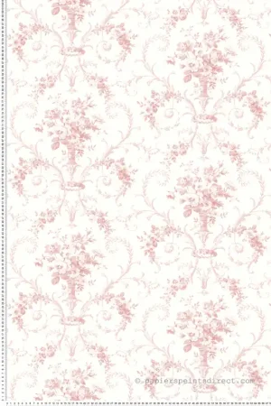 Offre Exclusive Papier peint Médaillon Ancien Fleuri rose - Alice et Rose de Lutèce Réf. LTC-VI81201