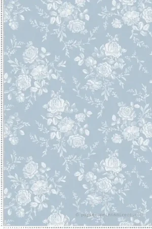 Papier peint Roses Classique bleu - Alice et Rose de Lutèce Réf. LTC-VI80702 Prix Promo