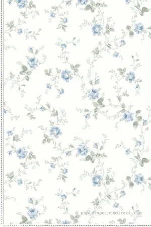 Acheter En Ligne Papier peint Fleurs Sauvages bleu - Alice et Rose de Lutèce Réf. LTC-VI80602