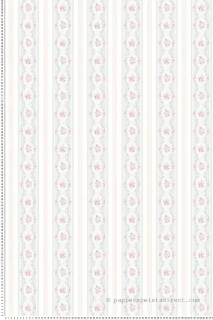 Vente Flash Papier peint Rayures Classique Fleuries rose bleu - Alice et Rose de Lutèce Réf. LTC-VI80501