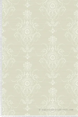 Nouveauté Papier peint Arabesque Baroque vert amande - Alice et Rose de Lutèce Réf. LTC-VI80104