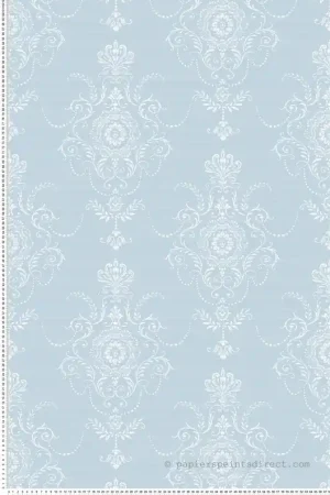 Expédition Rapide Papier peint Arabesque Baroque bleu - Alice et Rose de Lutèce Réf. LTC-VI80102