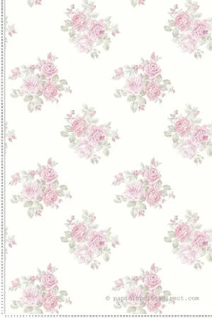 Certifié Papier peint Romantique Bouquet Fleuri rose fuchsia - Alice et Rose de Lutèce Réf. LTC-VI80001