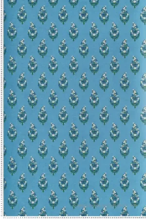 Usine Directe Papier peint Médaillon Floral Paisley bleu doré - Rifle Paper Co. 3 de York (Initiales) Réf. INI-RF7473